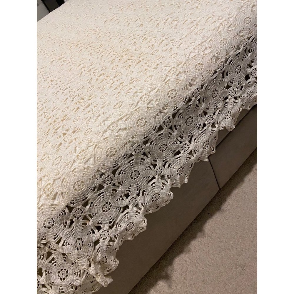Crochet Bed Cover Queen/Double/ long rectangular tablecloth